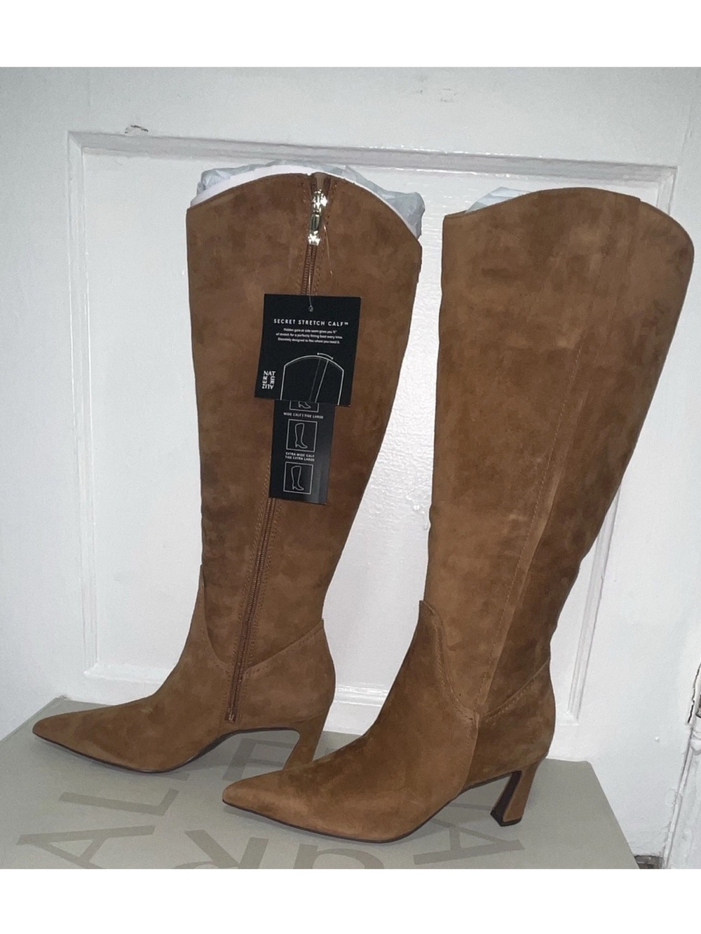 Naturalizer Emily Tall Pointed-Toe Over-the-Knee Boots in Chestnut size 8M NWT